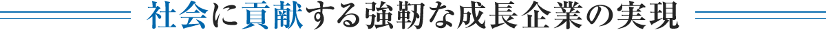 社会に貢献する強靭な成長企業の実現